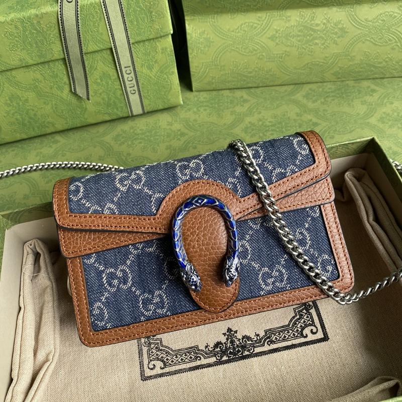 Gucci Chain Shoulder Bag 476432 Denim Blue